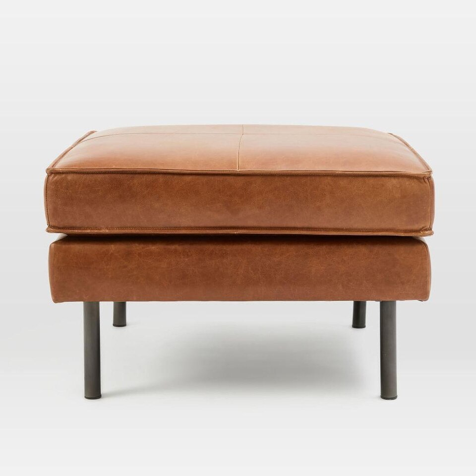 Axel Leather Ottoman west elm Australia